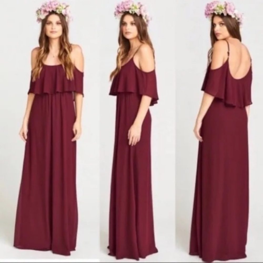 NWT Show Me Your Mumu Caitlyn Merlot Dress Xsmall